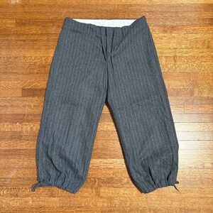 GAP Pinstripe Wool Blend Cropped Trousers Drawstring Ankle Size 6